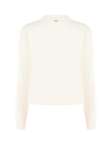 Maglione Sottile In Misto Viscosa E Lana Con Inserto Crochet Davanti Rinascimento