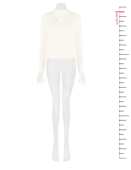 Maglione Sottile In Misto Viscosa E Lana Con Inserto Crochet Davanti Rinascimento