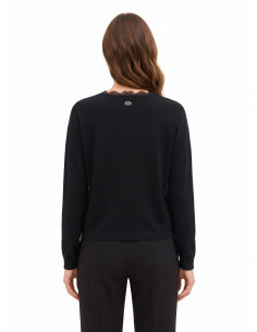 Maglione Cardigan Sottile Over In Lana Con Scollo A V E Dettaglio In Pizzo Rinascimento 2