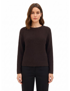 Pull à larges côtes horizontales et verticales « Rinascimento »