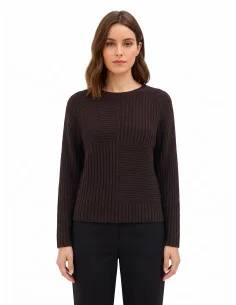 Pull à larges côtes horizontales et verticales « Rinascimento »