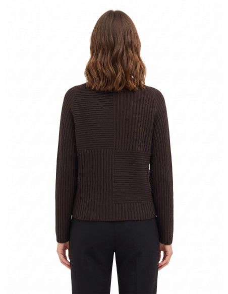 Pull à larges côtes horizontales et verticales « Rinascimento »