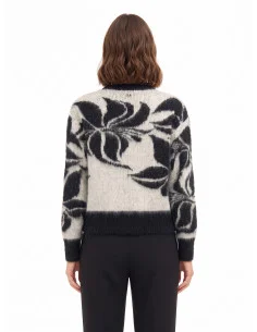 Pull en mélange de mohair et de lurex, avec un grand motif floral de style Rinascimento 2