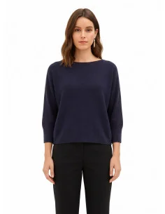 Pull ample en mélange de viscose, col bateau « Rinascimento »