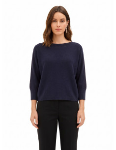 Rinascimento Oversized Viscose-Blend Jumper with Boat Neck