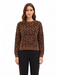 Maglione Maculato In Misto Viscosa E Lana Con Cristalli Rinascimento