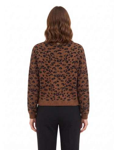 Maglione Maculato In Misto Viscosa E Lana Con Cristalli Rinascimento
