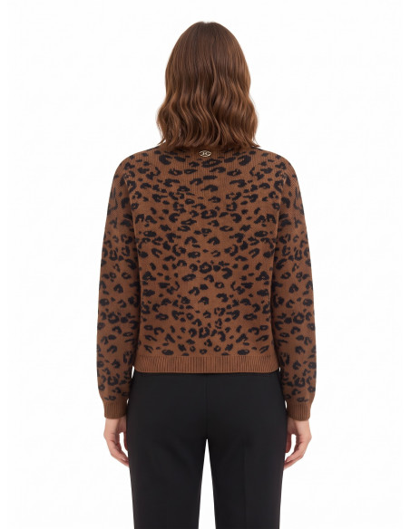 Maglione Maculato In Misto Viscosa E Lana Con Cristalli Rinascimento
