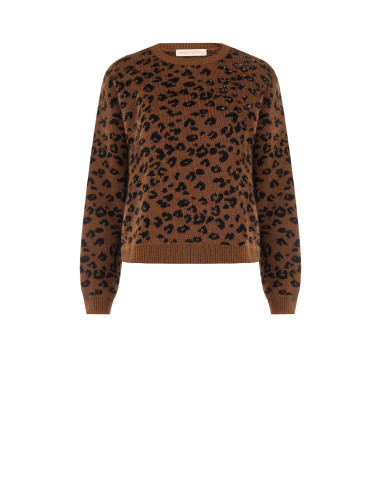 Spotted jumper in a viscose and wool blend with Rinascimento crystals