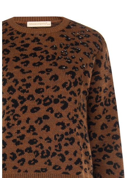 Spotted jumper in a viscose and wool blend with Rinascimento crystals
