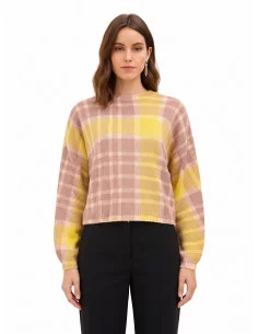 Pull à col rond à carreaux « Rinascimento »