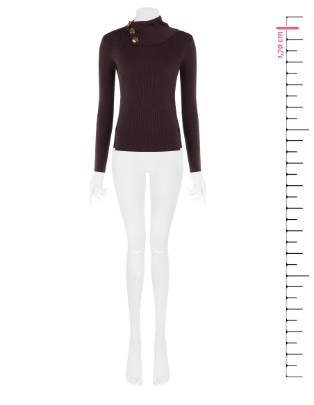 Rinascimento Fitted Viscose-Blend Jumper with Buttons at the Neck