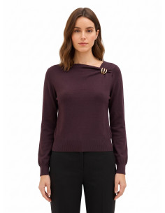 Pull léger à encolure asymétrique et détail « Rinascimento »