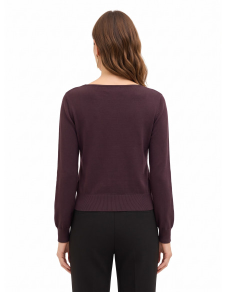 Maglione Leggero Con Scollo Asimmetrico E Dettaglio Gioiello Rinascimento