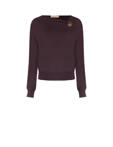 Pull léger à encolure asymétrique et détail « Rinascimento »