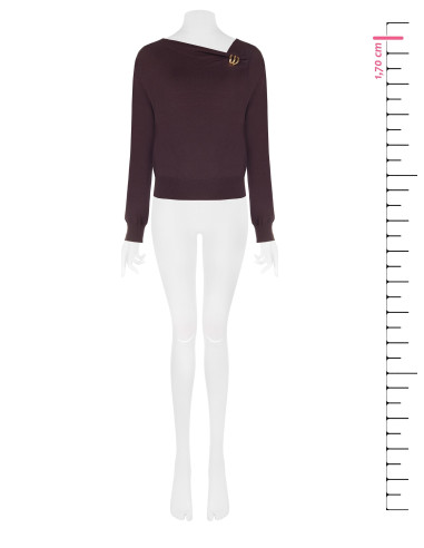 Maglione Leggero Con Scollo Asimmetrico E Dettaglio Gioiello Rinascimento