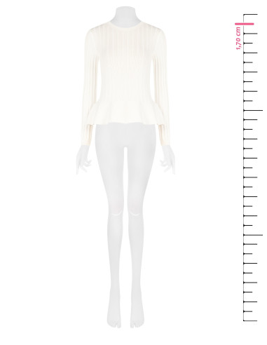 Rinascimento Ribbed Fitted Peplum Jumper in Viscose Blend
