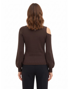 Maglione Leggero In Misto Viscosa Con Scollo Asimmetrico E Orli Con Lurex Rinascimento 2