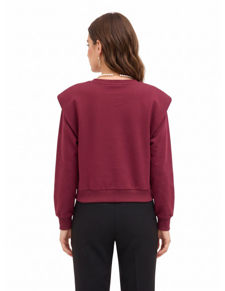 Sweat oversize en coton avec collier de perles amovible « Rinascimento »