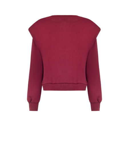 Sweat oversize en coton avec collier de perles amovible « Rinascimento »