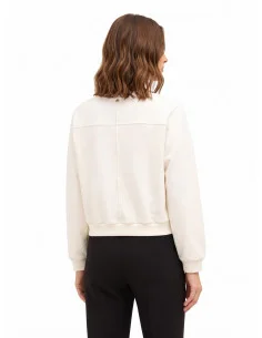 Sweat court oversize orné de cristaux cabochons « Rinascimento » 2