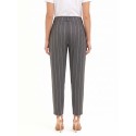 Pantaloni In Misto Cotone A Righe Con Pinces Rinascimento