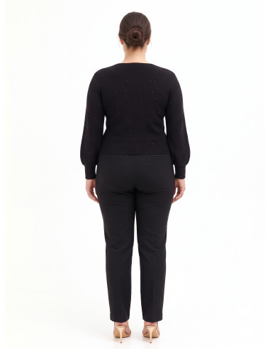 Pull Curvy à encolure en V croisée et micro-paillettes Rinascimento Curvy