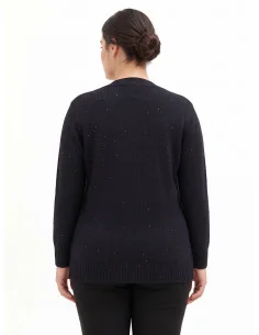 Maglione Curvy Cardigan Aperto Con Micro Paillettes Rinascimento Curvy 2