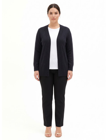 Curvy Open-Front Cardigan with Micro Sequins – Rinascimento Curvy