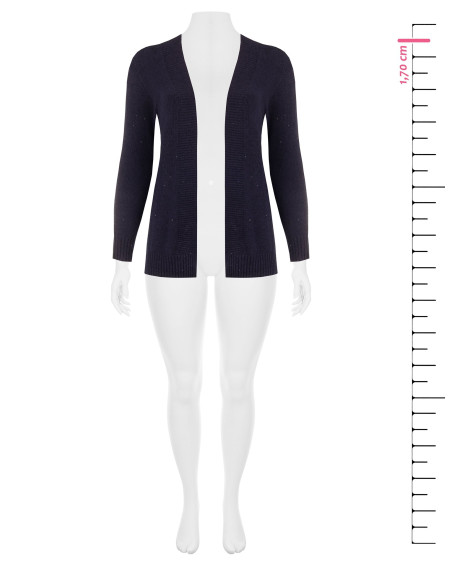 Maglione Curvy Cardigan Aperto Con Micro Paillettes Rinascimento Curvy