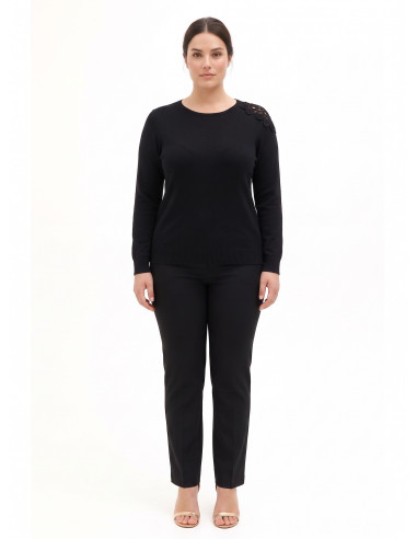 Maglione Curvy Sfiancato Con Dettaglio Crochet Sulla Spalla Rinascimento Curvy