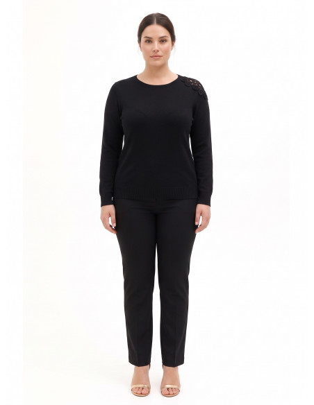 Maglione Curvy Sfiancato Con Dettaglio Crochet Sulla Spalla Rinascimento Curvy