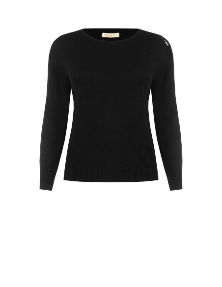 Curvy Fitted Jumper With Crochet Detail on the Shoulder – Rinascimento Curvy