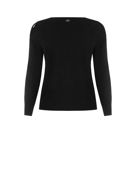 Curvy Fitted Jumper With Crochet Detail on the Shoulder – Rinascimento Curvy