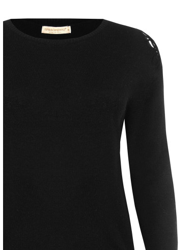Curvy Fitted Jumper With Crochet Detail on the Shoulder – Rinascimento Curvy