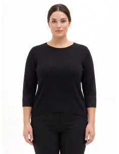 Curvy Fitted Jumper with Lurex on the Cuffs – Rinascimento Curvy