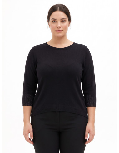 Curvy Fitted Jumper with Lurex on the Cuffs – Rinascimento Curvy