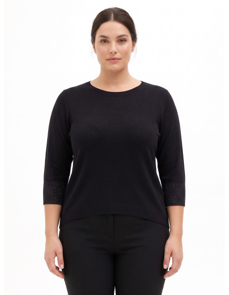 Maglione Curvy Aderente Con Lurex Nei Polsini Rinascimento Curvy