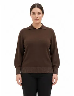 Pull Curvy style polo à manches ballon Rinascimento Curvy