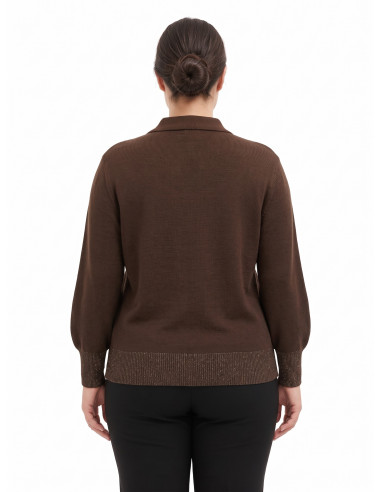 Pull Curvy style polo à manches ballon Rinascimento Curvy