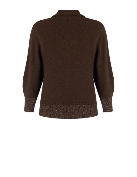 Curvy Polo-Style Jumper with Balloon Sleeves by Rinascimento Curvy