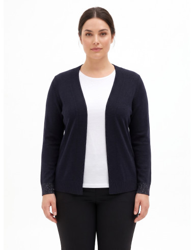 Maglione Curvy Cardigan Aperto Con Lurex Nei Polsini Rinascimento Curvy