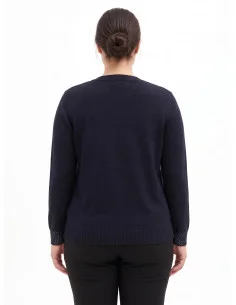 Curvy Open-Front Cardigan with Lurex on the Cuffs – Rinascimento Curvy 2