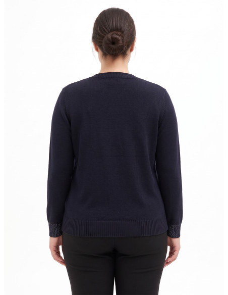 Maglione Curvy Cardigan Aperto Con Lurex Nei Polsini Rinascimento Curvy