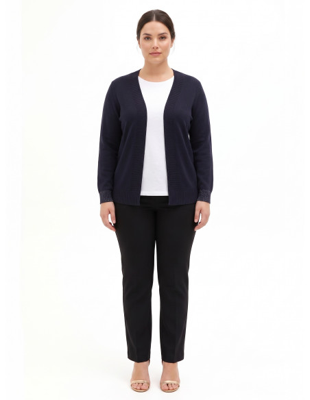 Maglione Curvy Cardigan Aperto Con Lurex Nei Polsini Rinascimento Curvy