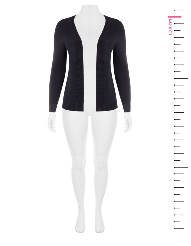 Maglione Curvy Cardigan Aperto Con Lurex Nei Polsini Rinascimento Curvy