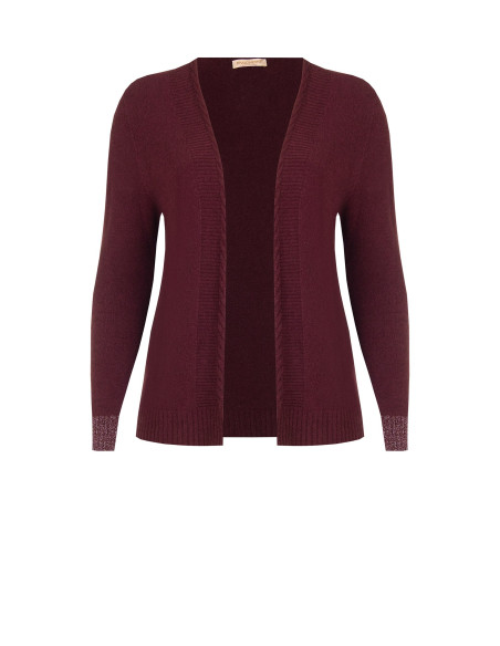 Curvy Open-Front Cardigan with Lurex on the Cuffs – Rinascimento Curvy