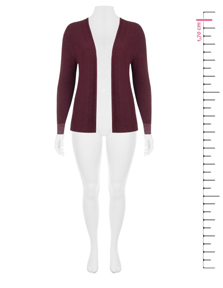 Curvy Open-Front Cardigan with Lurex on the Cuffs – Rinascimento Curvy