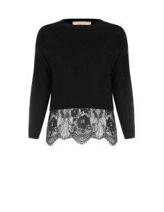 Pull court Curvy avec bas en dentelle à fleurs « Rinascimento Curvy »