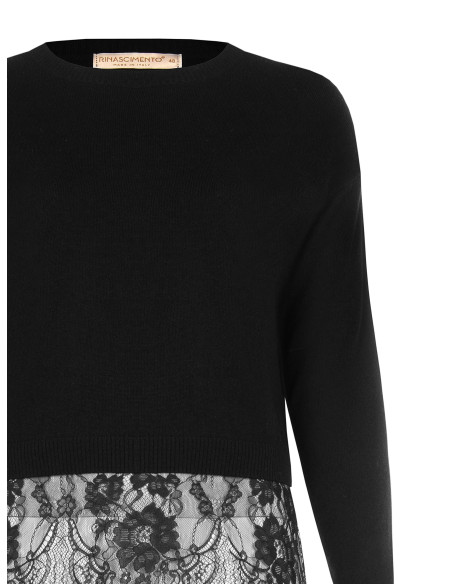 Curvy Crop Jumper with Floral Lace Hem – Rinascimento Curvy